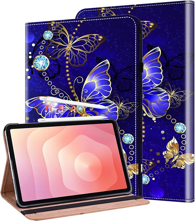 Case for Samsung Galaxy Tab A 10.1 2019 Model SM-T510/T515/T517 Stylus Holder Flip Wallet Leather Shockproof Cover for Galaxy Tab A SM-T510 Case Bicolor Marble