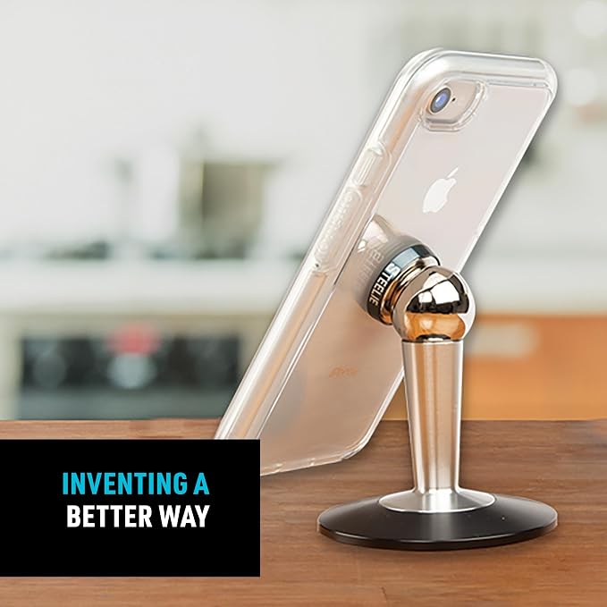 Nite Ize Steelie Pedestal Mount - Tabletop Stand Compatible with MagSafe iPhones &amp Tablets - Magnetic Desk Phone Mount - Phone Holder Accessories for Hands-Free Use &amp Adjustable Viewing