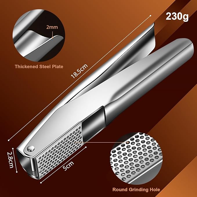 KAITION Stainless Steel Garlic Press, Garlic Crusher, Dishwasher Safe