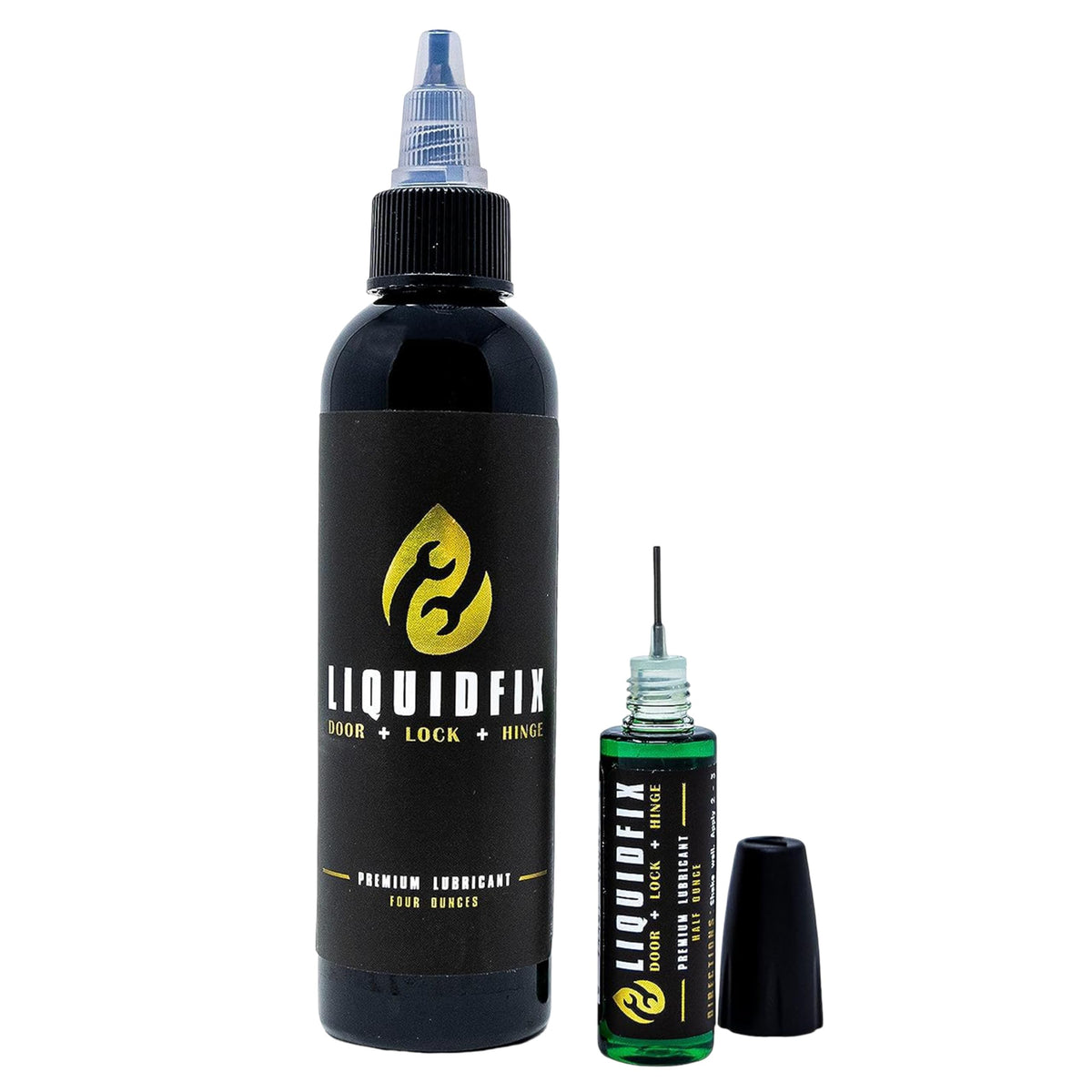 LiquidFix Door, Lock, and Hinge Lubricant | 4 oz Dropper + 0.5 Needle Combo Pack - Door & Sliding Long-Lasting Squeaky Oil for Hinges Glass Doors