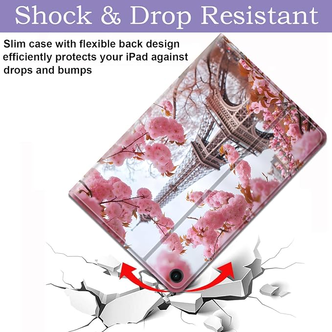 Case for Samsung Galaxy Tab A11 + Plus/A9 + Plus 11 Inch 2025/2023 Ultra-Thin Multi-Angle Protective Cover with Auto Sleep/Wake Black Cat and the Blue Flower