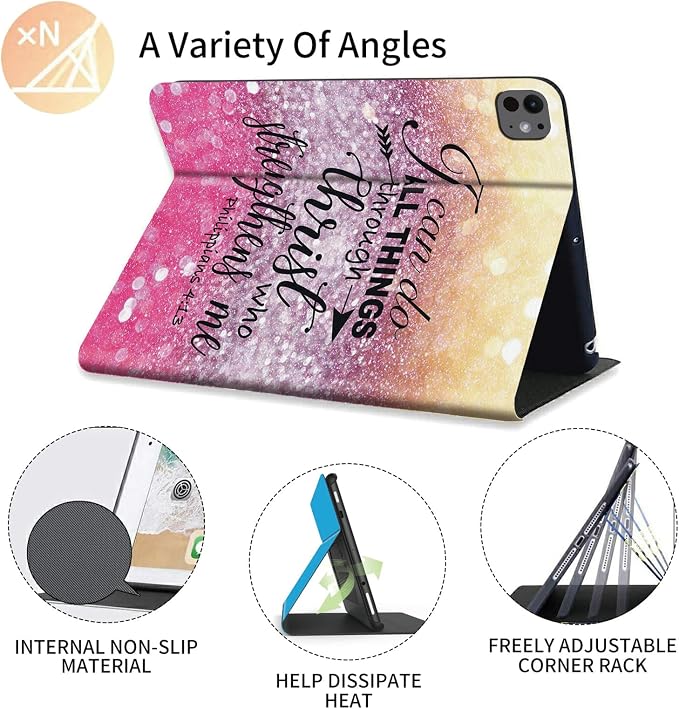 FUYOCWE for iPad Pro 13 Inch Case (M47th Generation2024 Model A2925A2926A3007)PU Leather Slim Folding Stand Case for iPad 13 7th GenAuto Sleep Wake Cover -A Dream Catcher Wolf