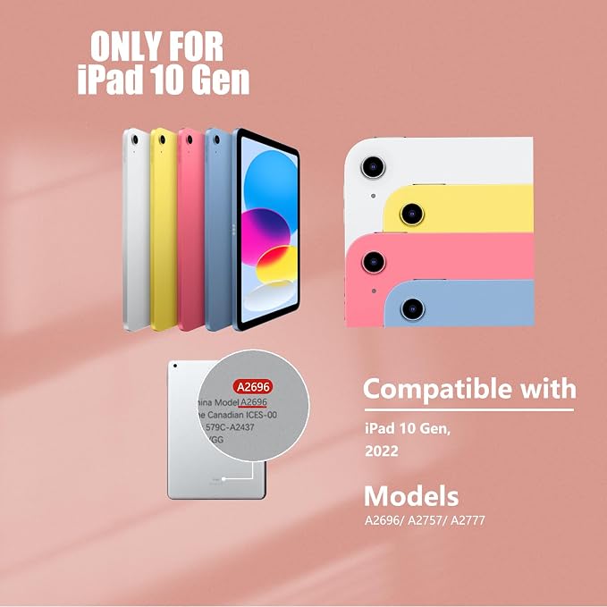 Case for iPad 9/8/7 Gen Case(2021/2020/2019)- Shockproof Cover with Built-in Pencil Holder- Smart Auto Sleep/Wake - Perfect for Students at Home/School-Pink