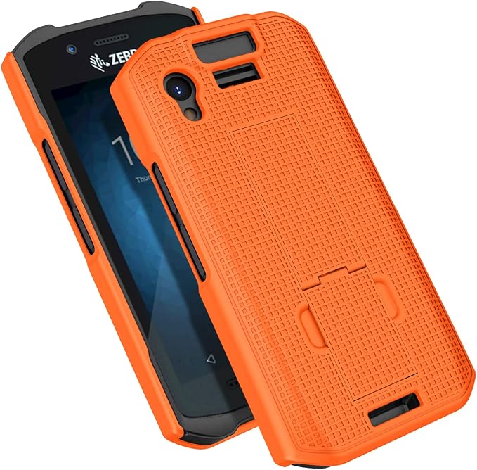 Case and Hand Strap Combo for Zebra TC21 TC26 - Black | Slim Hard Shell with Stand Satisfying Texture for Your Mobile Computer Scanner Phone Includes Palm Grip Harness
