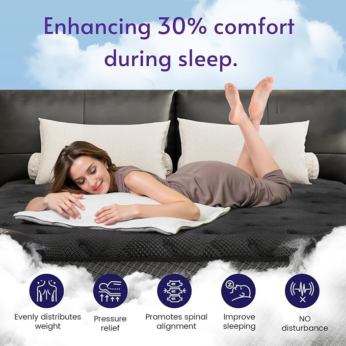 King Size Mattress, 16 Inch Deluxe Hybrid King Mattress in a Box, Medium Firm Mattresses with Gel Memory Foam & Pocket Springs, Pressure Relief, Cooling, Extra Edge Support [Upgraded Support]