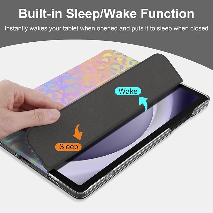 Case for Samsung Galaxy Tab A11 Plus A11+ 11 inch (2025/2026) &amp Tab A9 Plus A9+ 11 inch (2024/2023) Slim Smart Stand Cover with Translucent Hard Back Auto Wake/Sleep - Bear with Bows