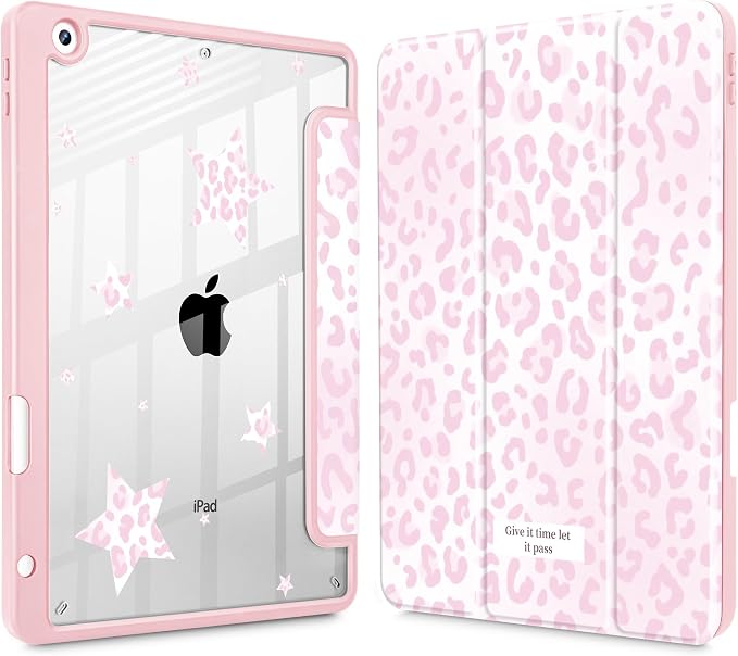 Tuiklol for iPad 10.2 inch 9th / 8th / 7th Gen 2021 2020 2019 Release Case | Built in Pencil Holder - TPU Protection Trifold Stand Stand Clear Back Tablet Cover With Auto Wake/Sleep Blue berries