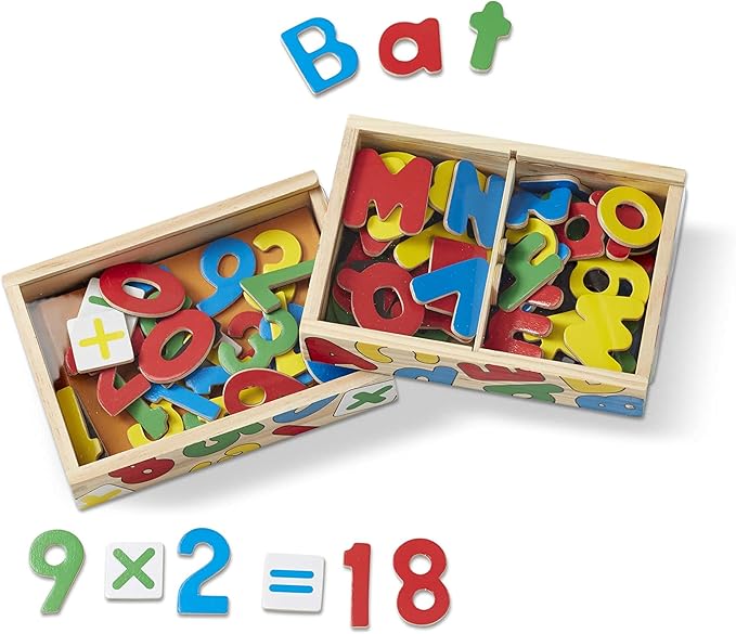 Melissa & Doug Deluxe Magnetic Letters and Numbers Set – 89 Wooden Alphabet Magnets & Numbers, Educational Learning Toys for Preschool Kids Ages 3+