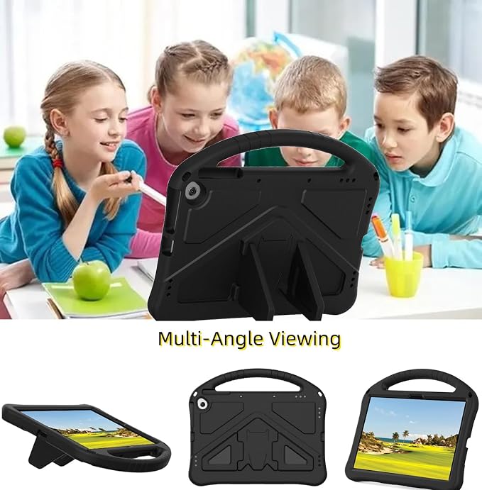 Tablet Case with Built-in Handle and Kickstand Kids Friendly Shockproof Cover Lightweight Compatible with Google Pixel 11 inch Black