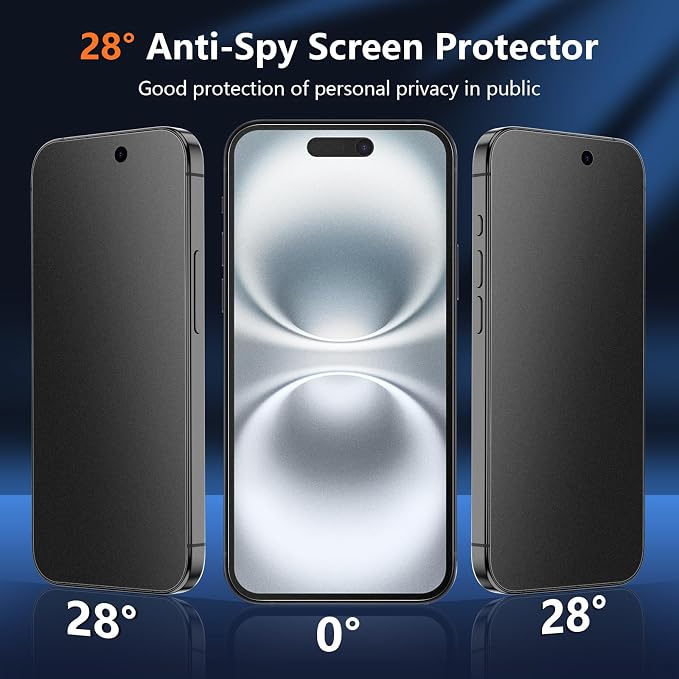 [2 Pack] Matte Privacy Glass Screen Protector Designed for iPhone 11 / iPhone XR Anti-Glare Anti-Fingerprint Install Frame 9H Tempered Glass