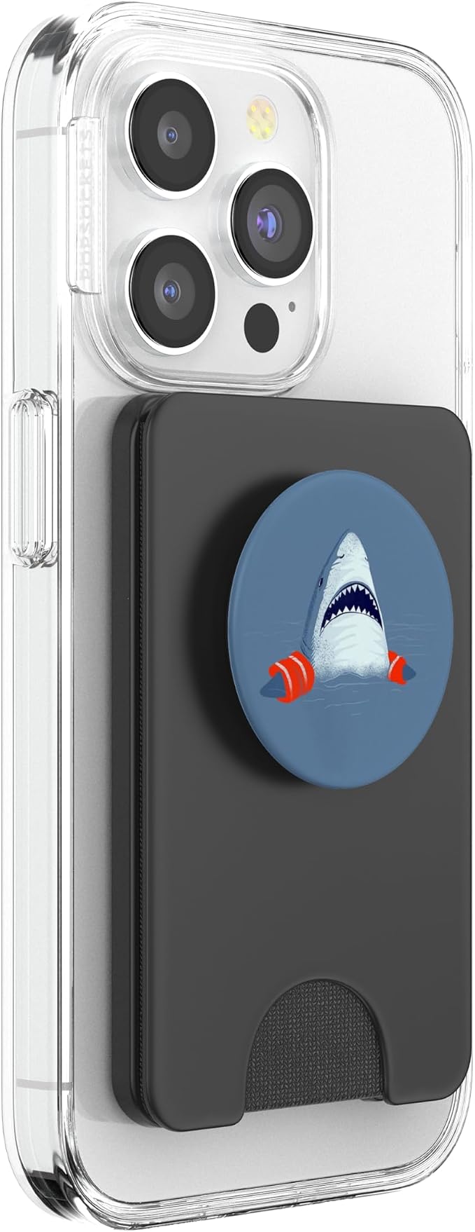 Funny-Shark-Baby-Swimming-Training-Teacher PopSockets Adhesive PopGrip