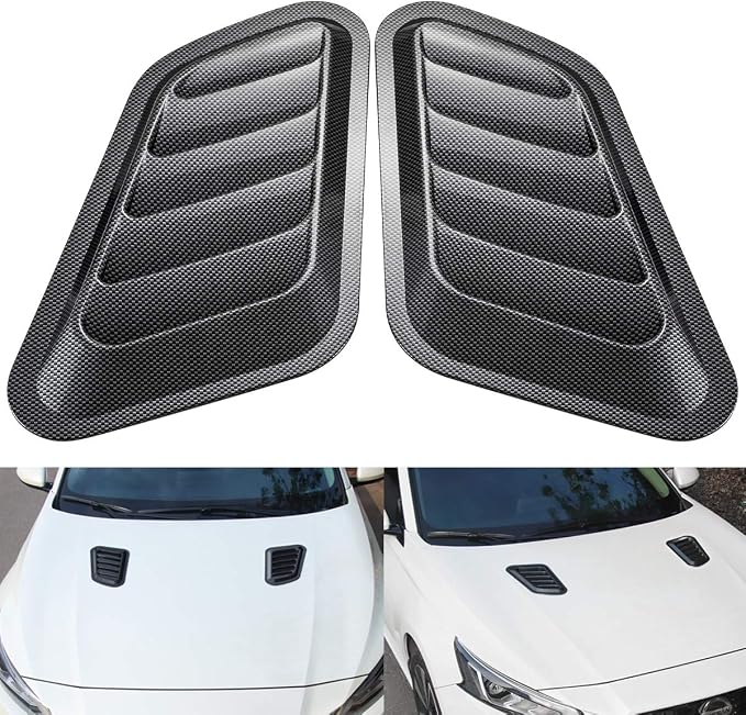 KaTur 1 Pair Universal Car ABS Decorative Air Flow Intake Scoop Turbo Bonnet