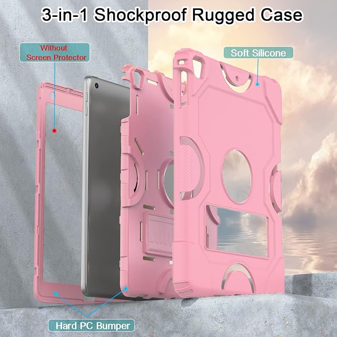ZoneFoker Case for iPad 6th/5th Generation (9.7 Inch 2018/2017 Model) iPad Air 2 / 1st iPad Pro 9.7 Heavy Duty Shockproof Rugged Protective Case Alpine Green