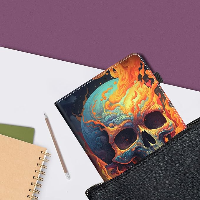 Case for Amazon Kindle Fire Max 11 Case (13th Gen 2023 Release) 11，Slim Fit Foldable Standing Cover Case with Auto Sleep/Wake for Fire 11 Max Tablet，Skull and Fire
