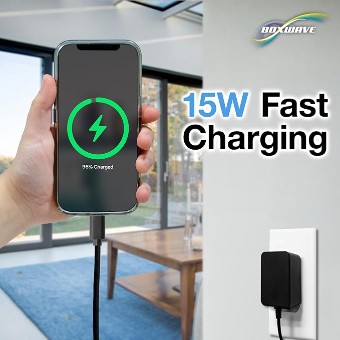 BoxWave Charger Compatible with hohem GO - Wall Charger Direct (15W) Rapid Charge Your Device with Built-in 3ft Cable