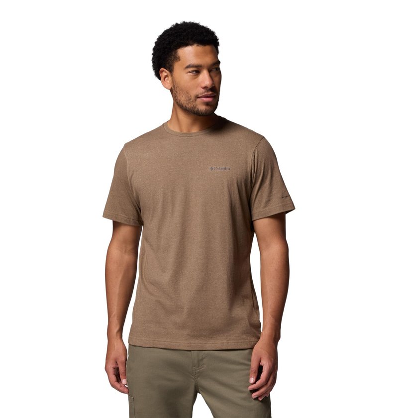 Columbia Mens Thistletown Hills Short Sleeve T-Shirt, Delta Heather, Small