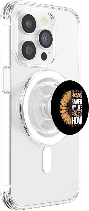 Jesus Saved My Life Ask Me How PopSockets PopWallet for MagSafe