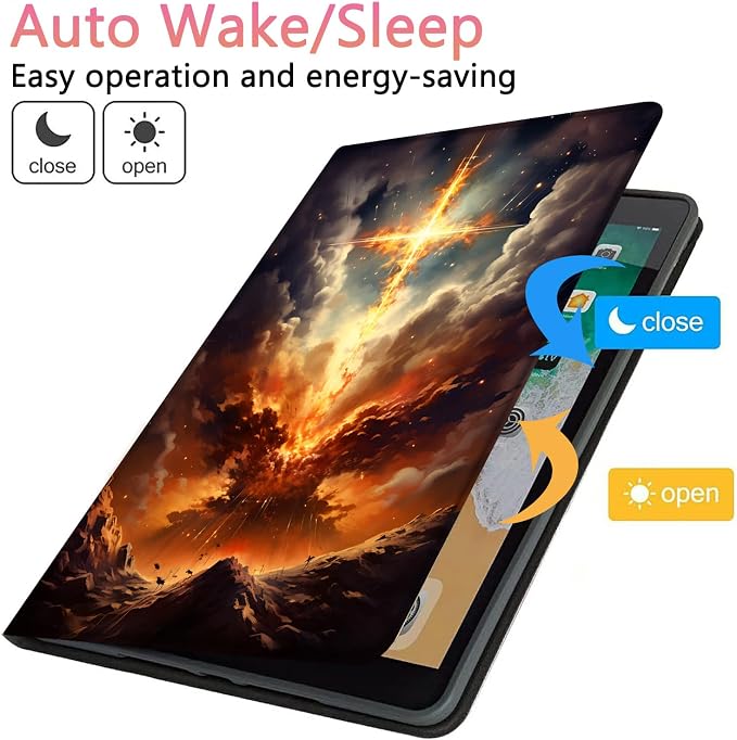 Case for iPad Pro 13 Inch M4 (2024) Slim Multi-Angle Smart Stand Cover with Automatic Sleep/Wake Function for iPad Pro 13 Inch Art Dragonfly