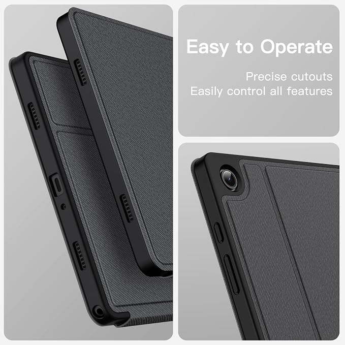 JETech Folio Case Cover for Samsung Galaxy Tab A9 Plus 11 Black | Multi-Angle Stand Cover Slim Protective Cover Auto Wake/Sleep