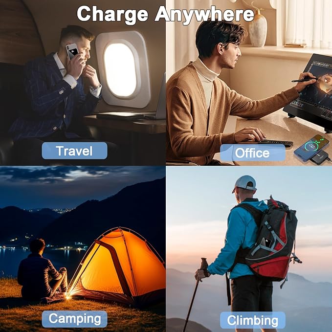 Magnetic Portable Charger, 10000mAh Power Bank with PD 20w Fast Charging, USB C in&Out Battery Pack, Compatible with Mag-Safe for iPhone 16/15/14/13/12 Pro/Pro Max Series, Samsung, Android, and More