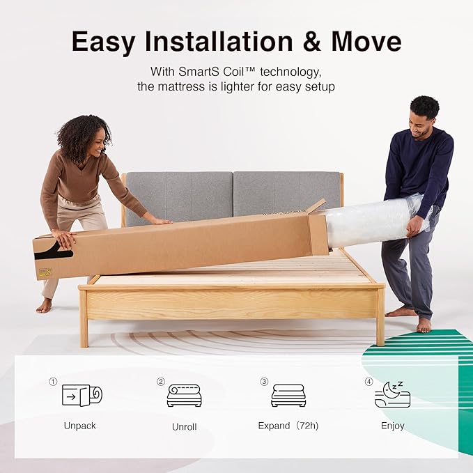 Novilla Twin XL Mattress, 8 Inch TXL Size Mattresses in a Box with Smarts™ Coil for Pressure Relief, Medium Plush Foam and Spring Hybrid Colchones with CertiPUR-US Certified for Kids