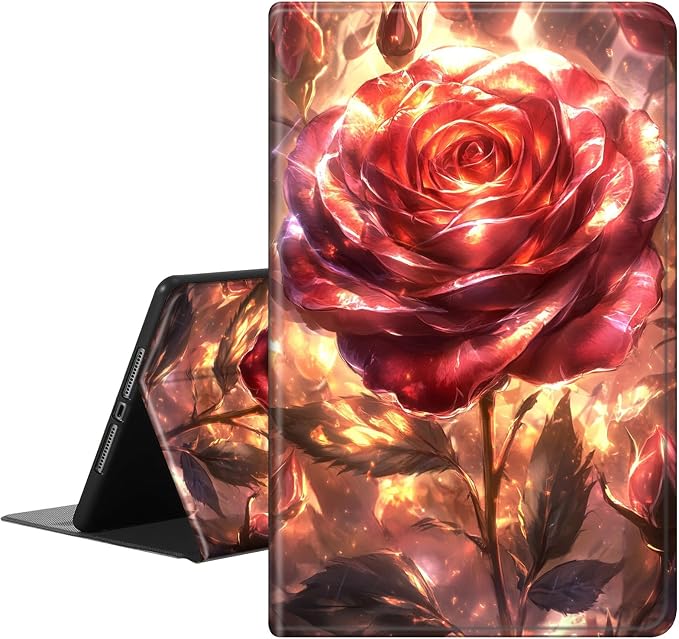 Case for iPad (A16) 11th Generation 11 Inch (2025)iPad 10th Generation 10.9 Inch (2022)PU Leather Slim Standing Smart Coverwith Auto Sleep/WakeBall on Fire