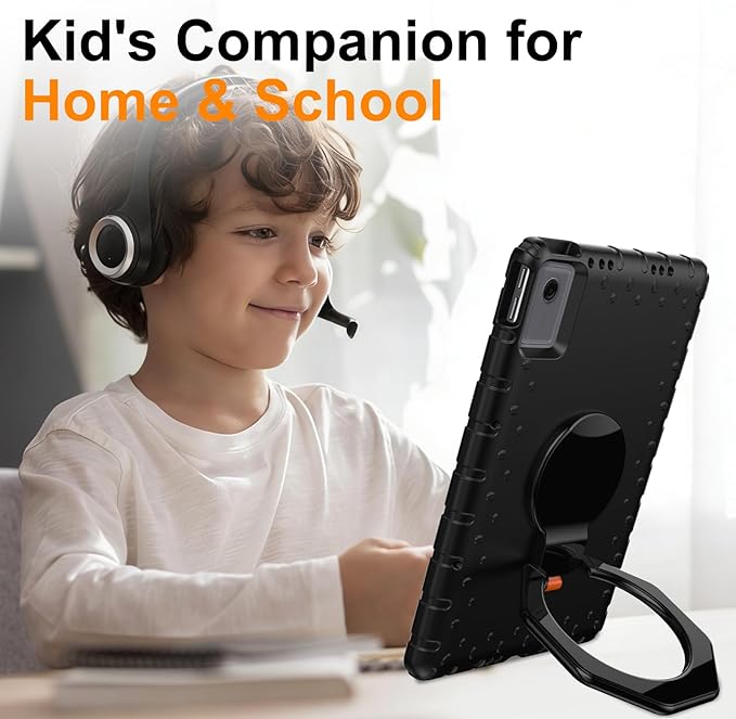 for Lenovo Idea Tab Plus Case 12.1 2025 with 360° Rotating Stand Handle and Pencil Holder New EVA Shockproof Cover for Kids Adults Home School Office Outdoor Black