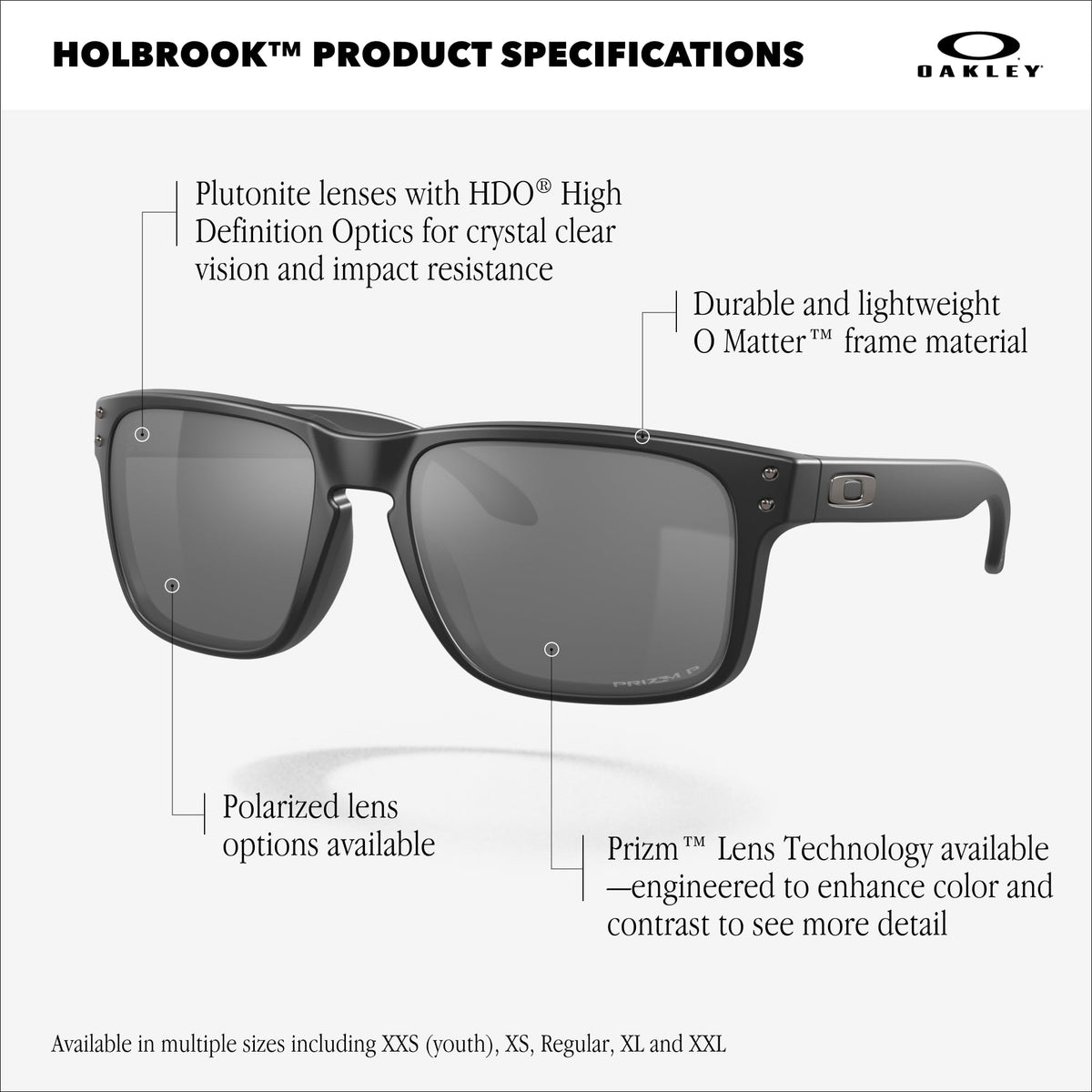 Oakley OO9102 Holbrook Sunglasses, Matte Black/Prizm Ruby Lens, 57mm