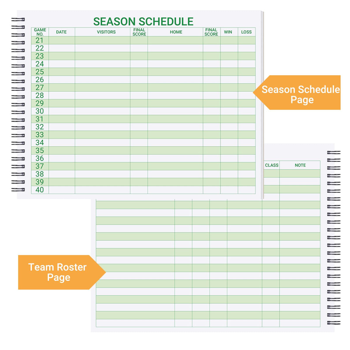 suituts Basketball Scorebook 40 Games Score Book Side by Side Basketball Stat Tracking Book for High School, Middle School or League Use