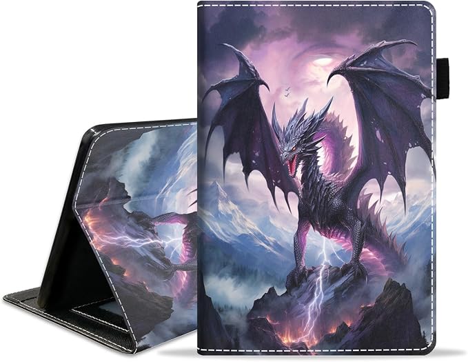 Case for Amazon Kindle Fire 7 Tablet (7 Display 12th Generation 2022 Release) Slim PU Leather Stand Folio Cover with Card Slot &amp Auto Wake Sleep Abstract Paint Butterfly