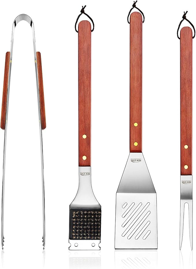 New Star Foodservice 59007 Stainless Steel BBQ Tool Set, Set of 4