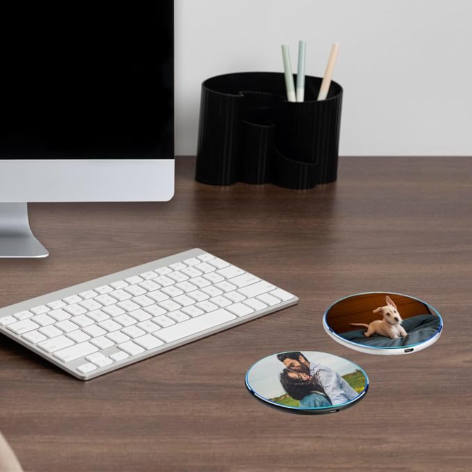 Custom Wireless Charger Personalized Wireless Charger Station 15W Max Fast Charging Compatible for iPhone 14/13 Series Samsung and More