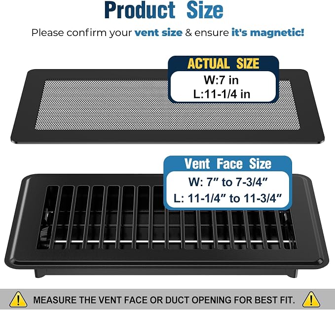 Magnetic Vent Covers with Vent Screen 7x11.3 Inch, Ceiling Air Vents to Block