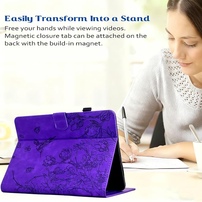Case for Kindle Fire HD 10 &amp Fire HD 10 Plus 13th/11th Generation 2023 2021 | Synthetic Leather Flip Folio Stand Cover with Auto Wake/Sleep for Kindle Fire HD 10 &amp Fire HD 10 Plus Beach