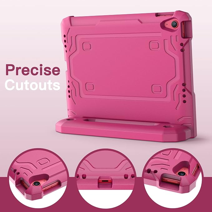 JETech Kids Case for iPad (A16) 11th/10th Gen Black | For 2025/2022 Model Built-in Screen Protector 360 Handle Stand Shockproof Kid-Friendly