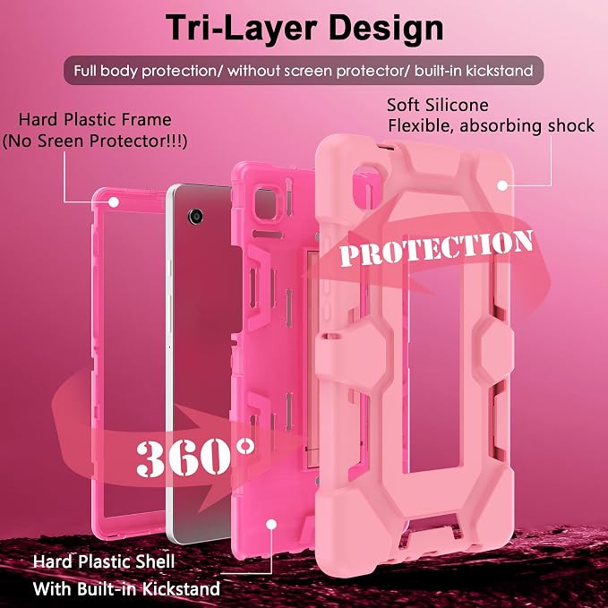 Case for Samsung Galaxy Tab A11+/A11 Plus 11” 2026 Samsung Galaxy Tab A9+/A9 Plus 11” 2024 Model Heavy Duty Shockproof Hard High Impact Protective Case Black