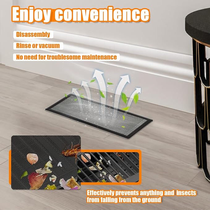 Magnetic Floor Vent Covers- 4"x10" Air Vent Screen Mesh Cover, Floor Register