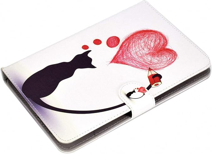 Universal 7 Inch Tablet Case Techcircle Ultra Slim Lightweight PU Leather Stand Folio Flip Wallet Protective Shell Case [Card Slots] [Magnetic Closure] for All 7 Android Tablet PC Cherry Blossom