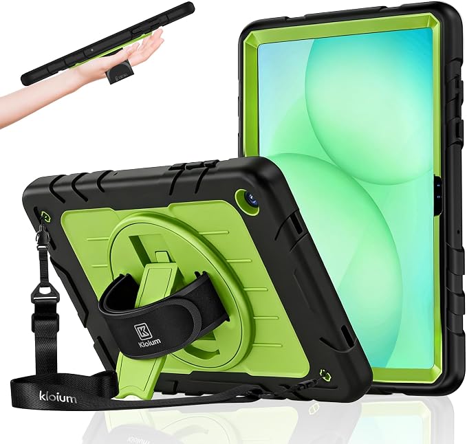 Case for Galaxy Tab A11 Plus 11 Inch 2025 and Galaxy Tab A9 Plus 11 Inch 2023 Heavy Duty Shockproof Rugged Protective Case with 360 Rotating Stand Kickstand Hand Strap and Shoulder Strap