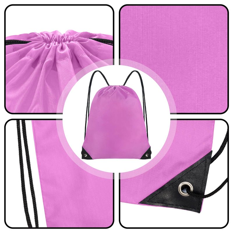 Grneric Drawstring Backpack Bulk 42 Pcs String Backpack Drawstring Bags Cinch Bag Sackpack for Men Women Gym (Pink)