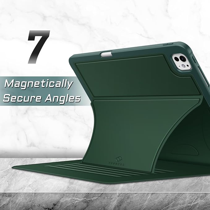 Fintie Magnetic Stand Case for iPad Pro 13-inch (M5) 2025 / (M4) 2024 - Multiple Angles Shockproof Rugged Soft TPU Cover with Pencil Holder Auto Sleep/Wake Black