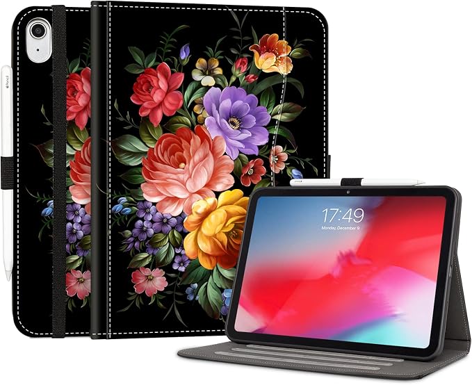 Lokigo Case for iPad (A16) 11th/10th Generation Aurora Forest | for iPad 11th-11 Inch/10th-10.9 Inch Stand Cover Pencil Holder/Hand Strap/Pocket Support Touch ID Auto Wake/Sleep