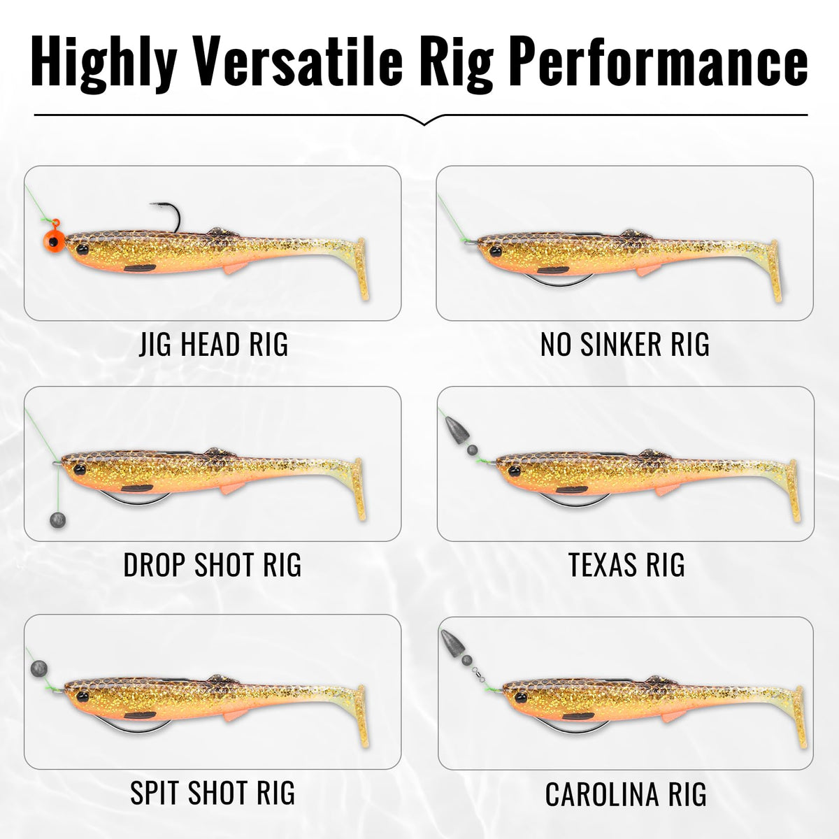 TRUSCEND Hand-Painted Soft Fishing Lures 10PCS, Paddle Tail Swimbaits, Fishing Lures for Bass Trout Crappie Walleye, Durable Plastic Bait for Bass Fishing, Shad Fishing Bait for Freshwater Saltwater