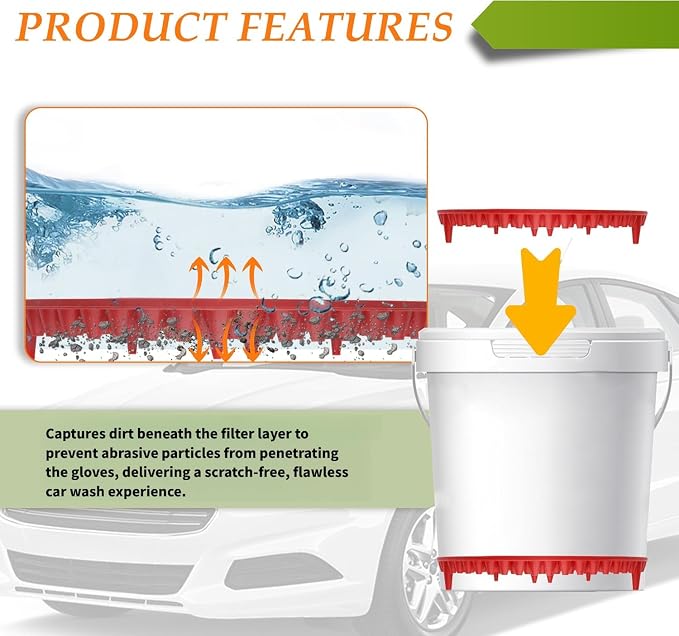 Car Wash Bucket, 10.28 Inch Diameter Car Wash Filter