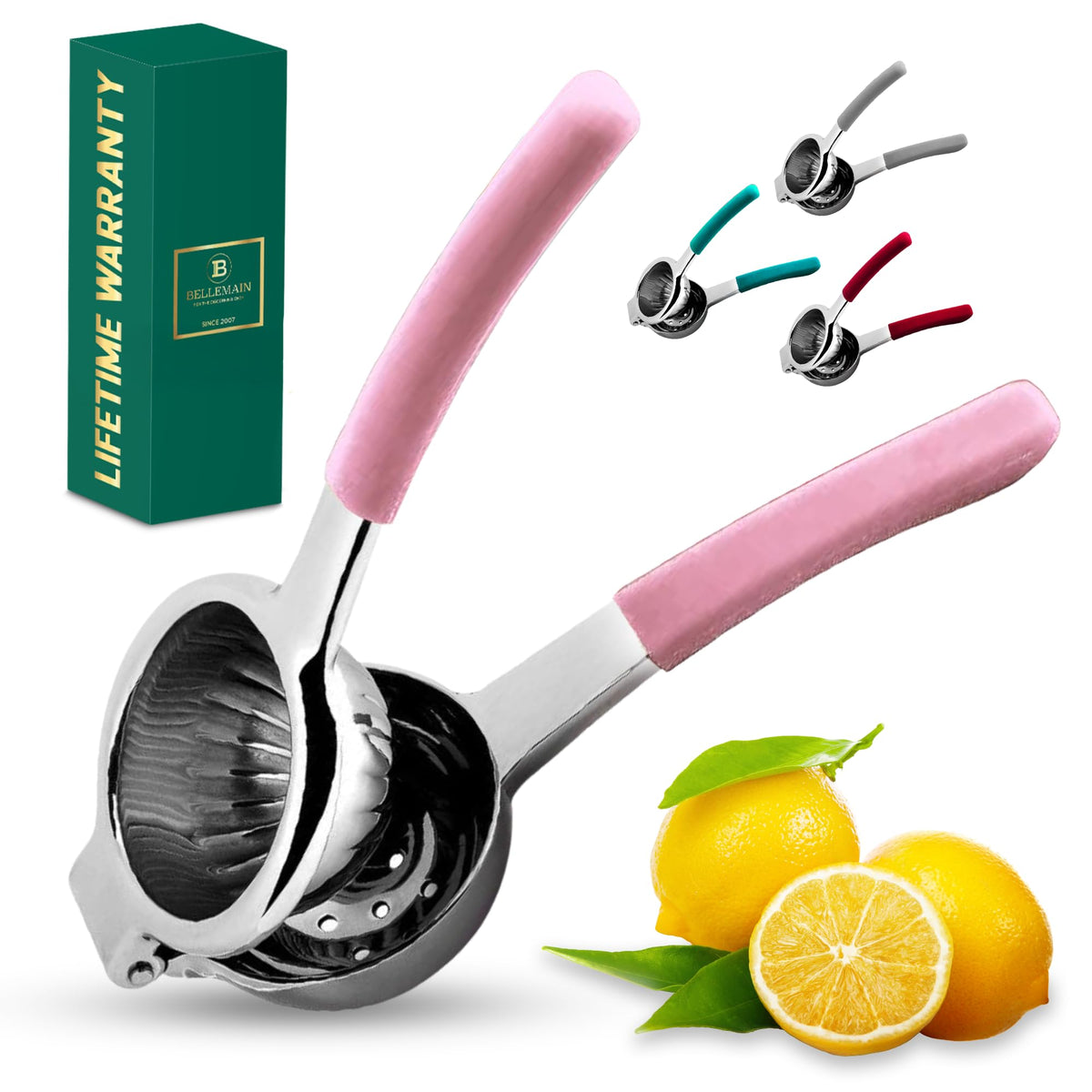 Bellemain Metal Lemon Squeezer, Stainless Steel Citrus Juicer, white