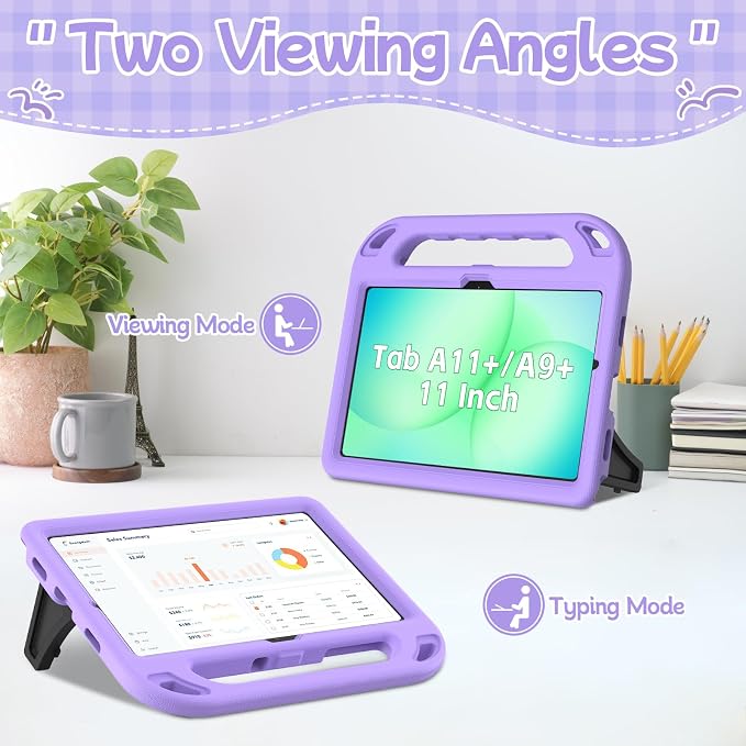 BMOUO Kids Case for Samsung Galaxy Tab A11+ Plus 11” 2026/A9+ Plus 2023 11 inch Tablet with Screen Protector Shockproof Lightweight Stand Handle Galaxy Tab A11 Plus/A9 Plus Case for Kids Black