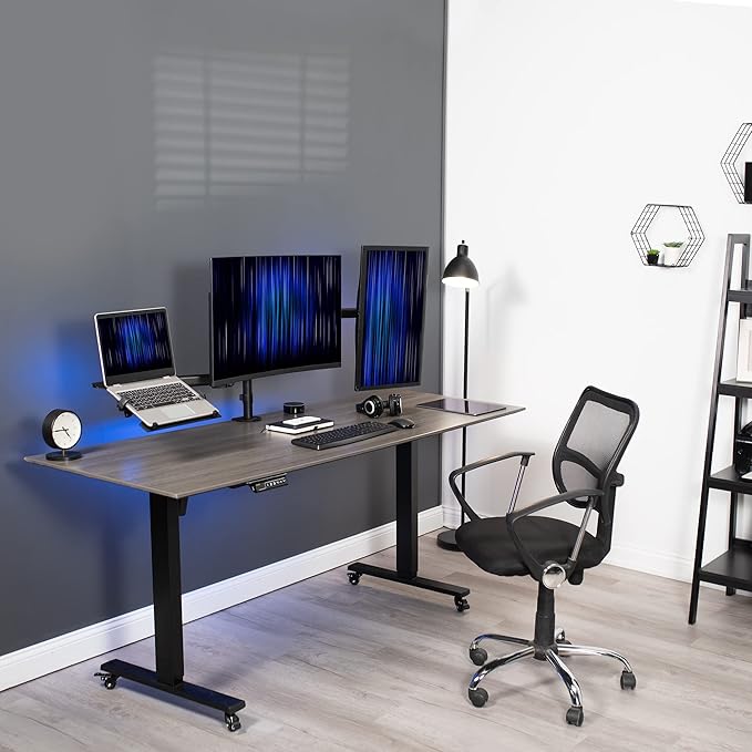 VIVO Dual Monitor + Laptop Mount for 13 to 27 inch Screens and 10 to 15.6 inch Laptops, Triple Screen Viewing, Articulating Arms, Black, STAND-V013L