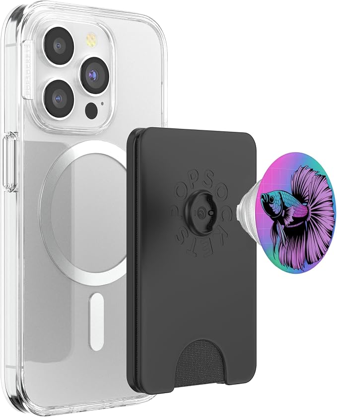 Cyberpunk Aquarium Halfmoon Betta Fish Vaporwave Aesthetic PopSockets PopGrip for MagSafe