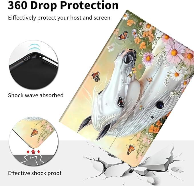 Case for Microsoft Surface Go 4/3/2/1 (2023/2021/2020/2018)-Slim PU Leather Lightweight Adjustable Stand Smart CoverAmerican Flag