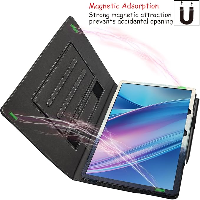 Hand Strap Case for 11.5 TCL NxtPaper 11 Plus (9469X) Tablet PU Leather Bidirectional Multi-Angle Stand Cover with Auto Sleep &amp Wake/Elastic Pen Holder (Black)
